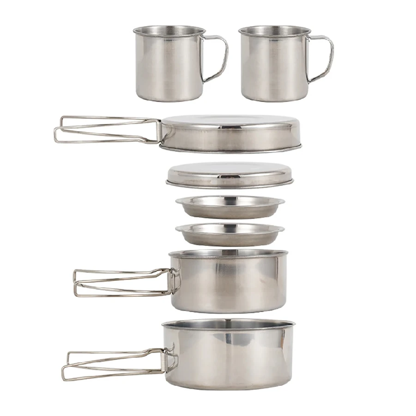 Paella Pan Steel - Juego de 8 Piezas de Utensilios