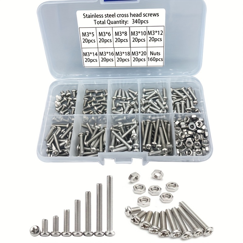 Paella Pan Steel - Juego de 340 Piezas de Tornillos