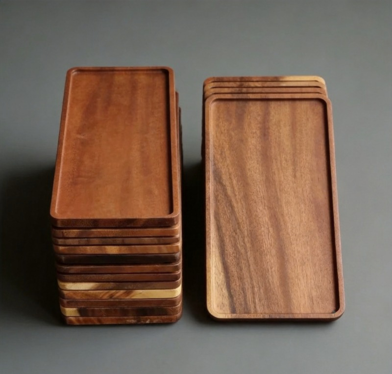 Home Cooking Recipes - Bandeja Rectangular de Madera Natural para