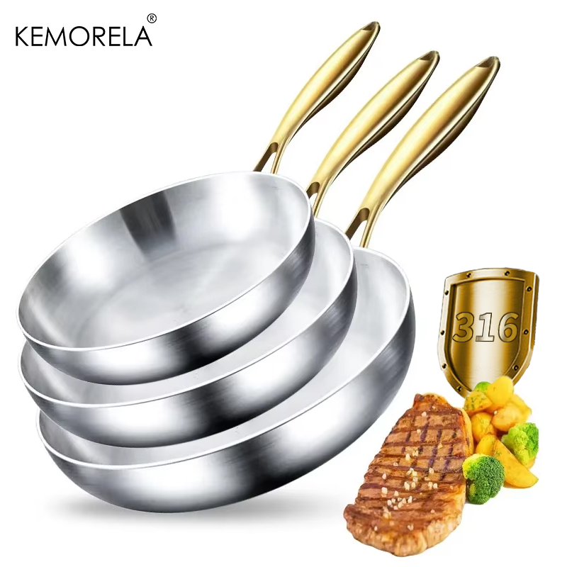 Paella Pan Steel - 3 unids/set 316 sartén con mango