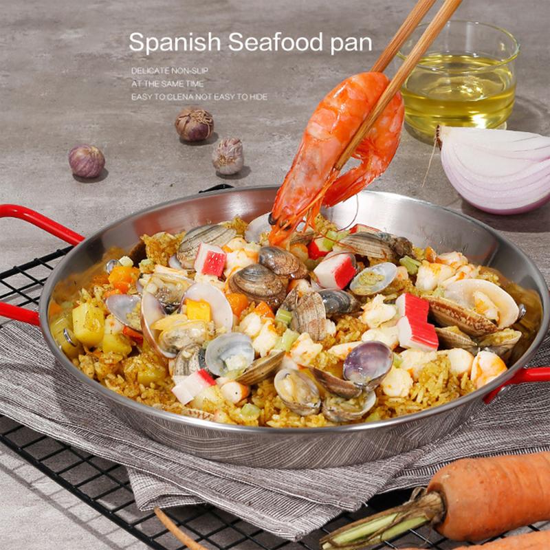 Sartén diaria, sartén gruesa d - Paella Pan Steel reseña y precio