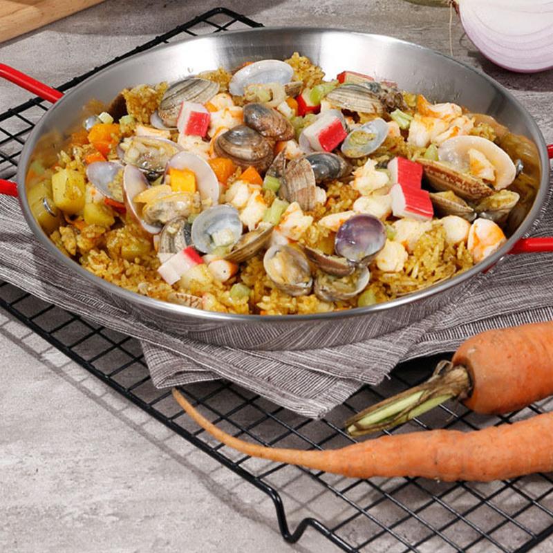Sartén diaria, sartén gruesa d - Paella Pan Steel reseña y precio