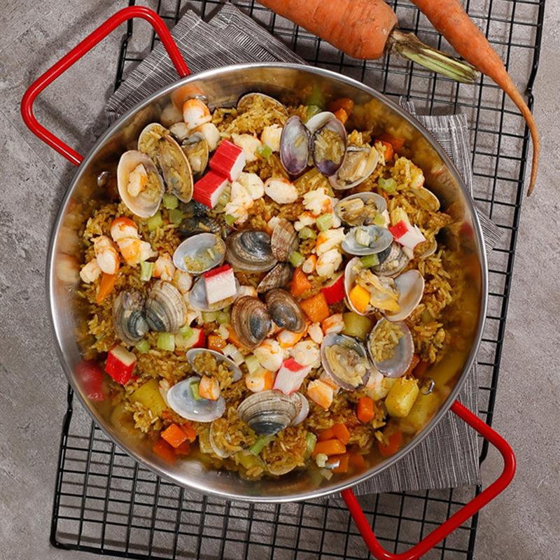 Sartén diaria, sartén gruesa d - Paella Pan Steel reseña y precio